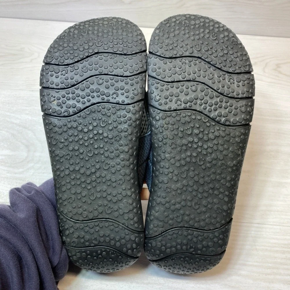 Sanuk Mens 11 Beer Cozy Stacker Flip Flop Sandals Navy Black Canvas Yoga Mat S/N